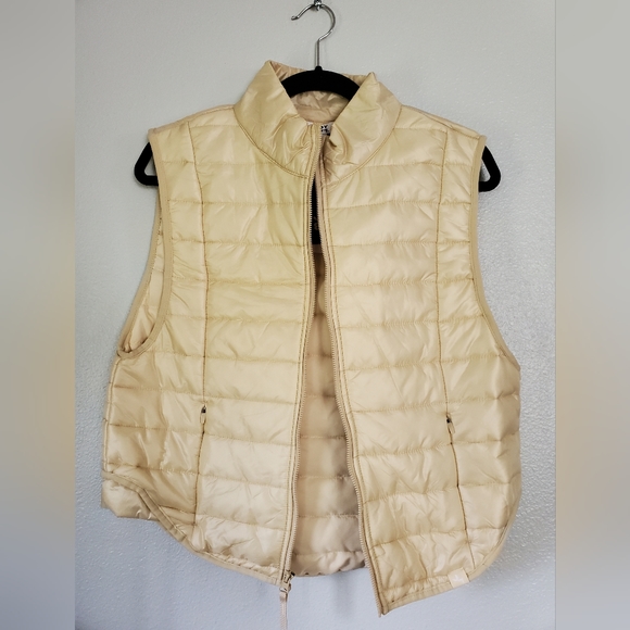 Women's Quilted Puffer Vest - JoyLab Ivory M - Picture 4 of 6
